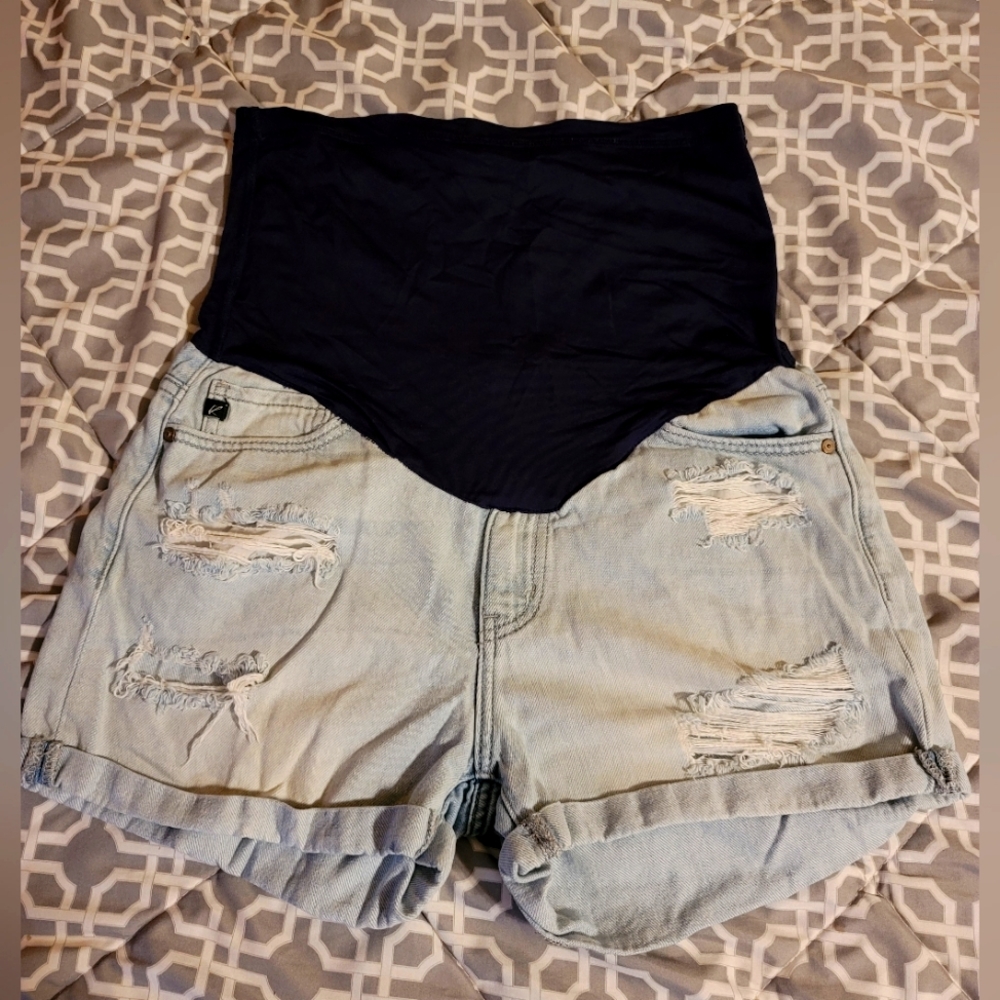 Pink blush maternity shorts